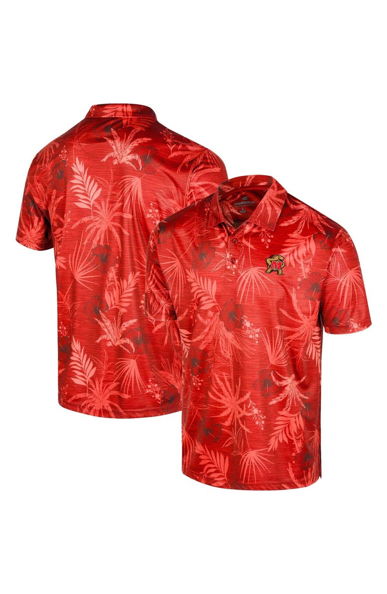 COLOSSEUM Men's Colosseum Red Maryland Terrapins Palms Team Polo, Main, color, Red