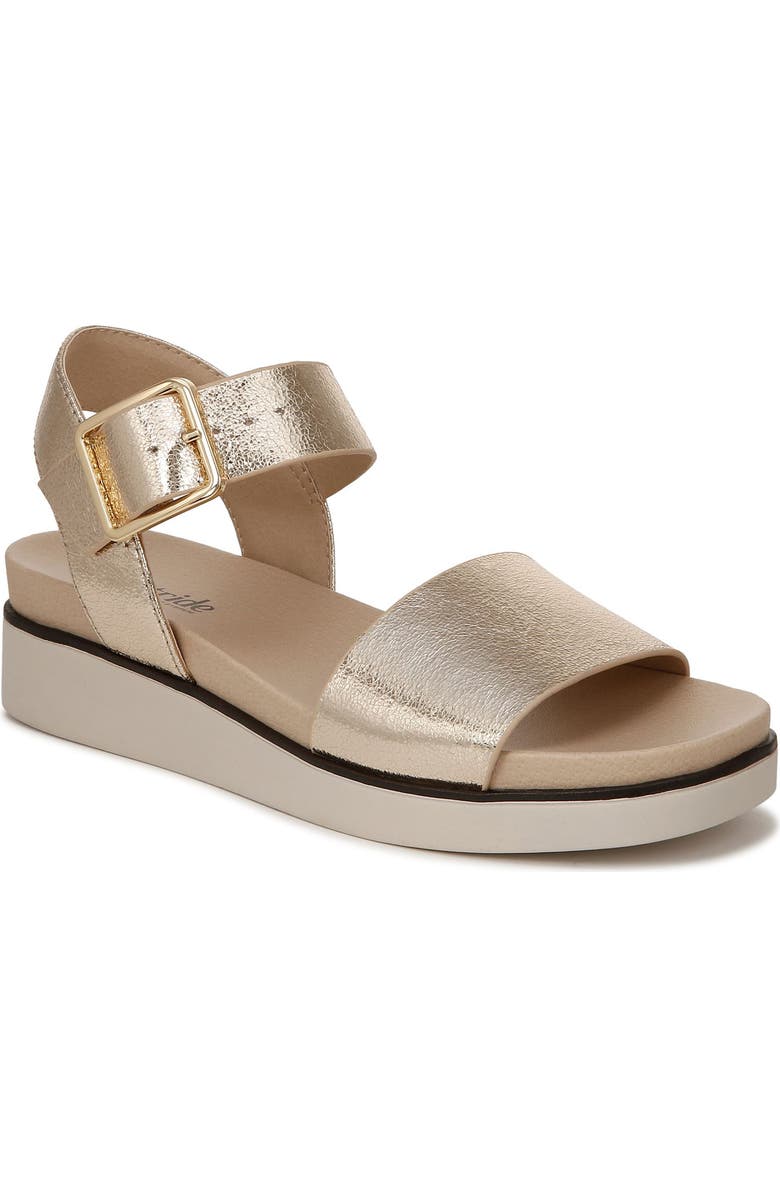 LifeStride Gillian Metallic Platform Sandal, Main, color, Platino