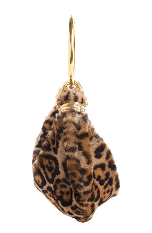 Chloé Mini Bracelet Leopard Print Genuine Shearling Hobo Bag