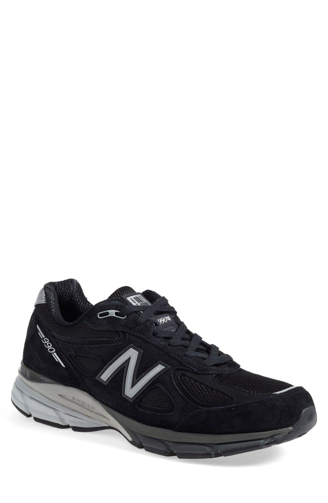 990v4 Premium Running Shoe, Main, color, BLACK