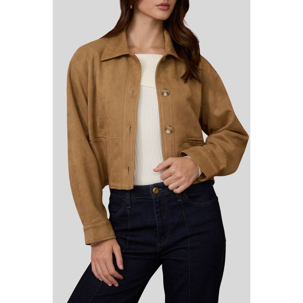 Blu Pepper Faux Suede Jacket In Brown