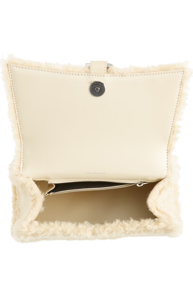 Balenciaga Small Hourglass Genuine Shearling Top Handle Bag, Alternate, color,