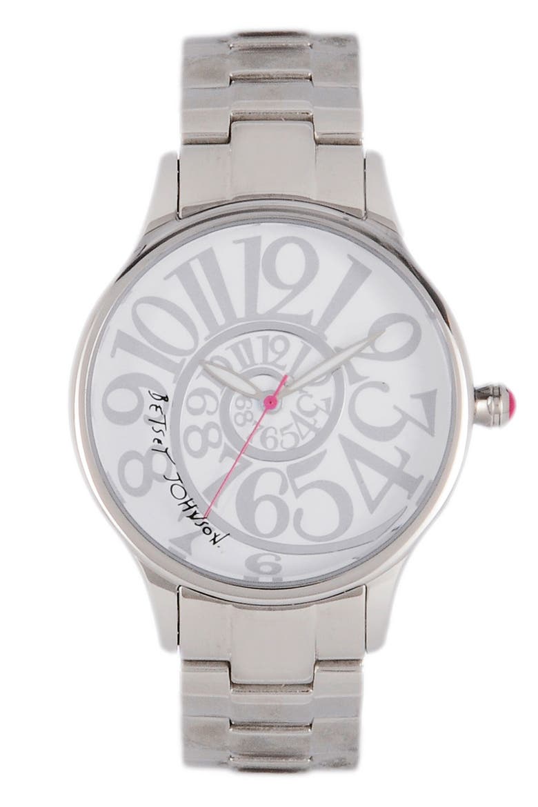 'Lots 'n' Lots of Time' Swirl Dial Watch, 38mm, Main, color, SILVER
