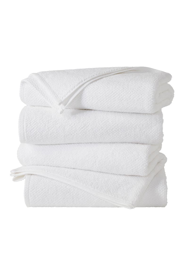 Cotton 4-Pack Textured Bath Towels, Main, color, OPTIC WHITE