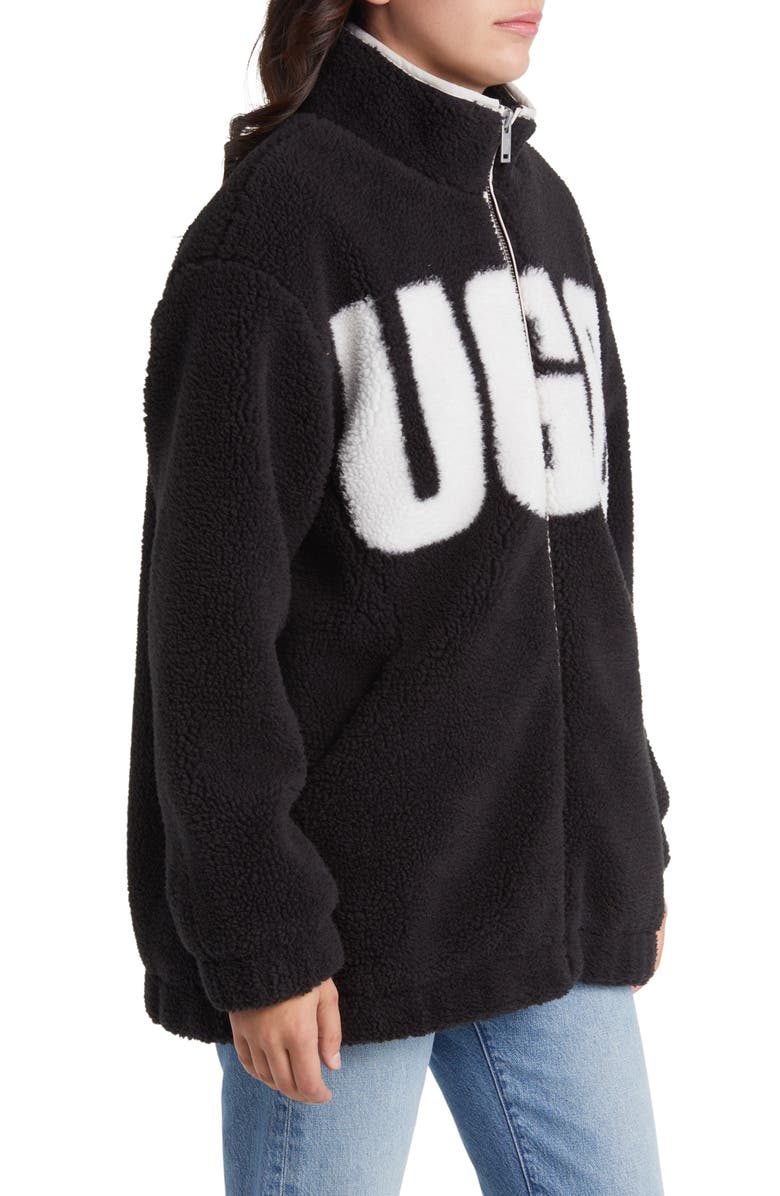 UGG<sup>®</sup> Raquelle Logo High-Pile Fleece Jacket, Alternate, color,