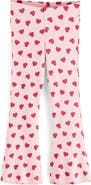 NEXT Kids' Heart Print Rib Flare Leggings