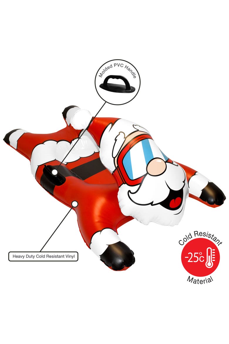 Santa Claus Racer, 54x36 Inch Snow Sled, 200lb Cap, Kids 8+, Alternate, color, Multicolored
