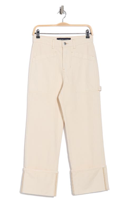 Veronica Beard Dylan High Waist Straight Leg Carpenter Jeans In Neutral