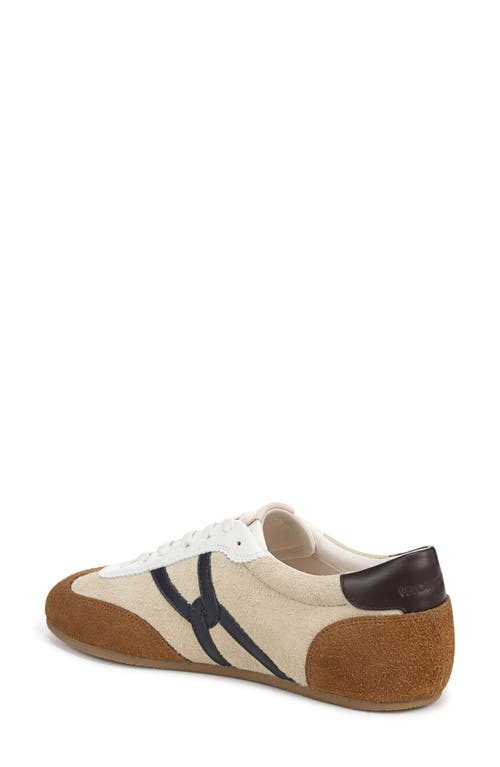 Veronica Beard Riviera Mixed Leather Slim Trainer Sneakers In Brown