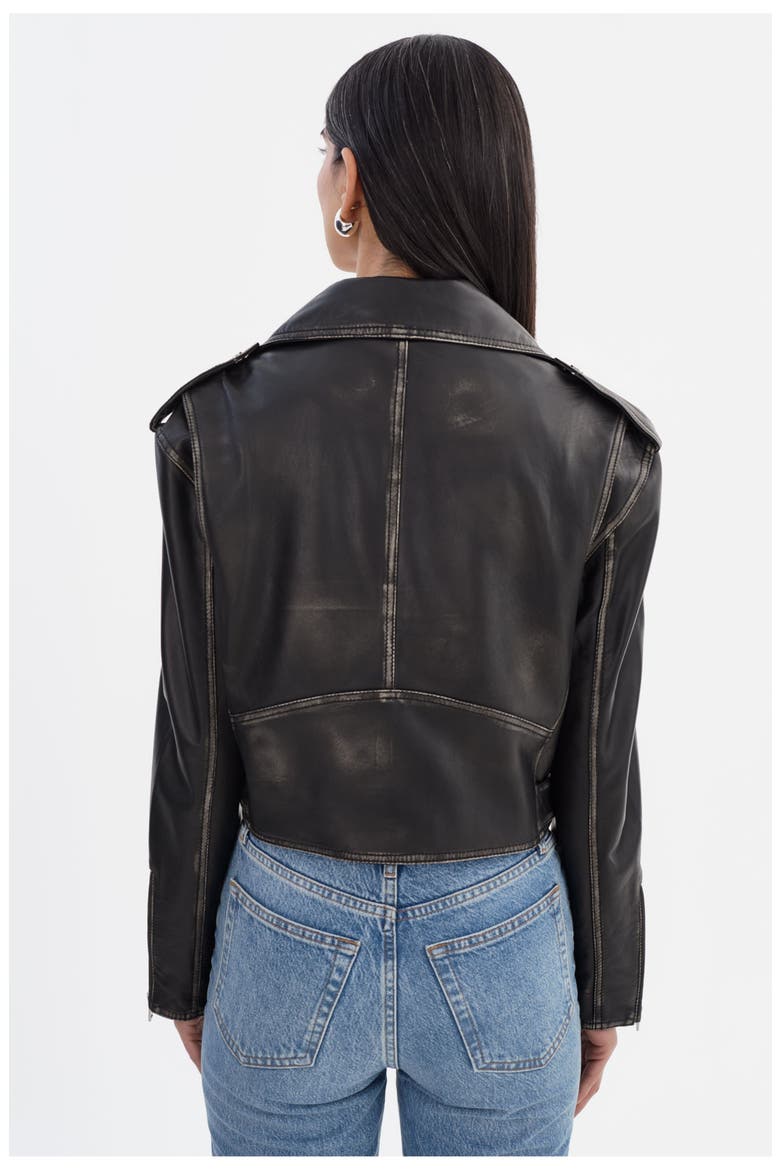 FORD | Distressed Leather Jacket, Alternate, color, Vintage Black
