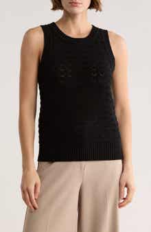 ELIE ELIE TAHARI Pointelle Sweater Tank