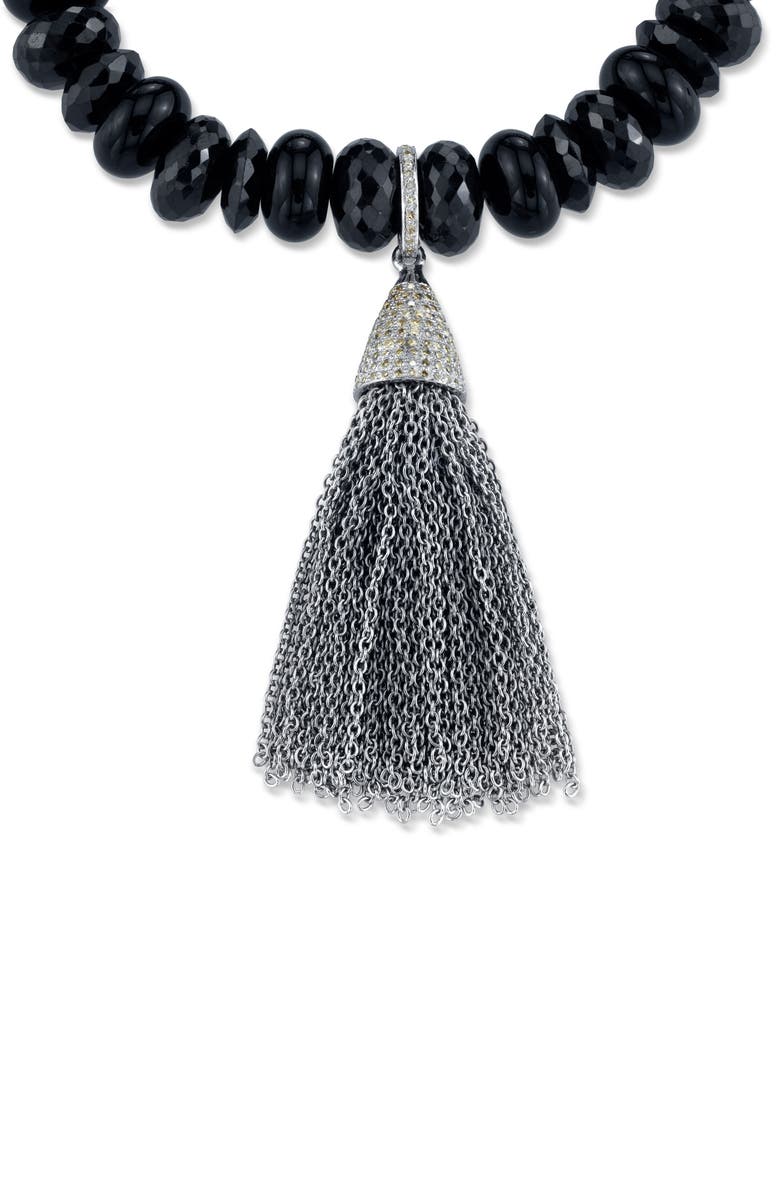 Sheryl Lowe Pavé Tassel Onyx Bracelet, Alternate, color, 