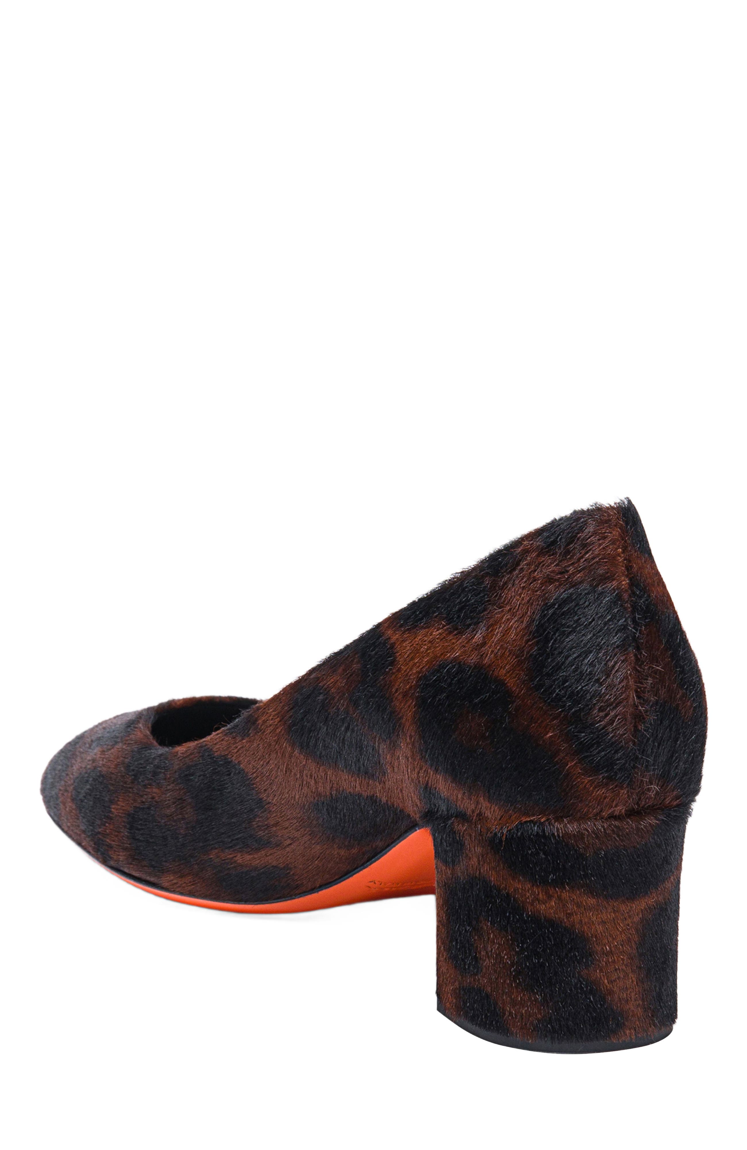 Santoni Women's  animal-print cavallino low-heel pump, Alternate, color, Light Brown