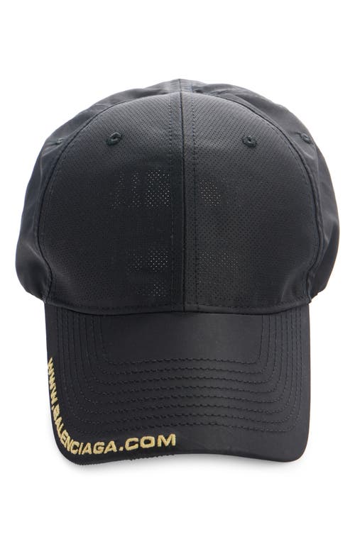 Balenciaga Perforated Webs Baseball Cap In 1000 Black