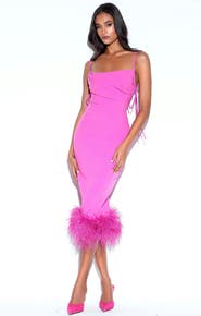 Miss Circle Fiona Feather Trim Bottom Maxi Dress