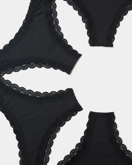 Stripe & Stare Brazilian Four Pack In Black