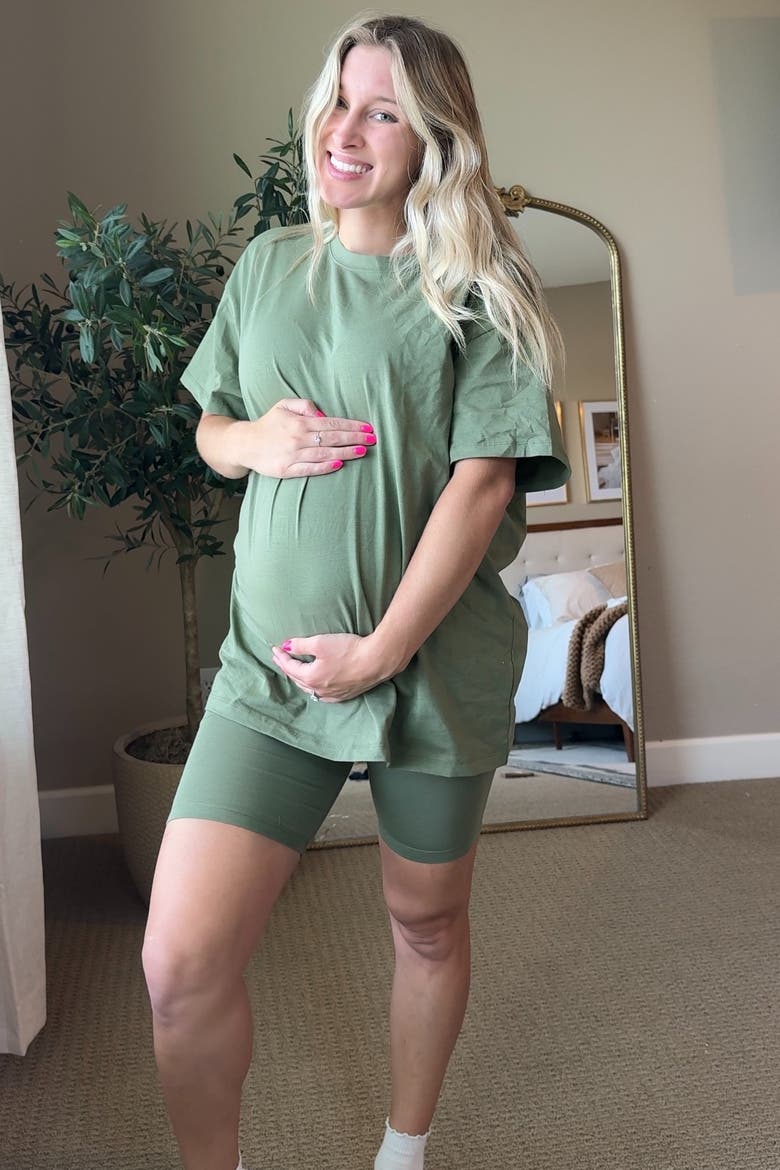 Biker Shorts Set, Alternate, color, Light Olive
