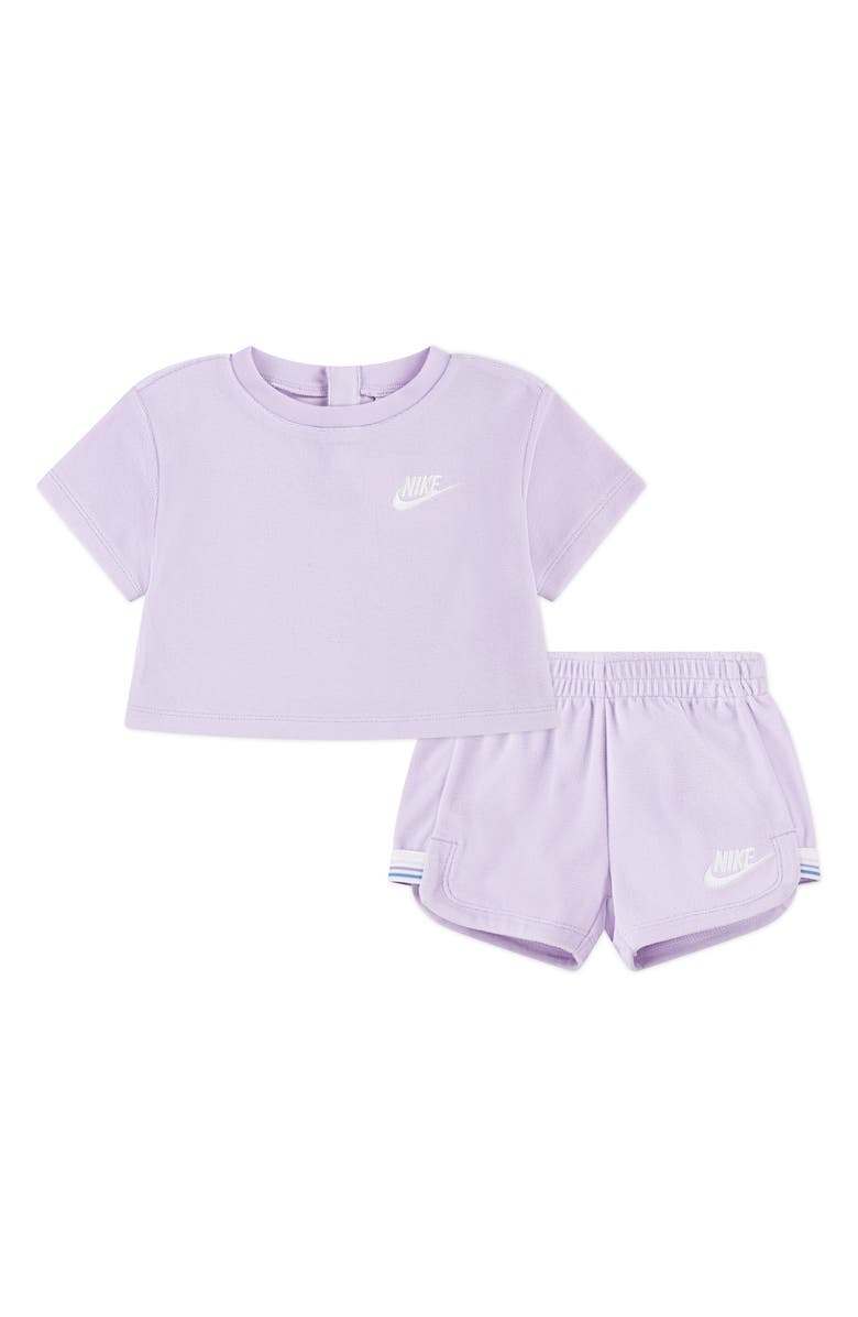 Nike Let's Roll Towel Terry T-Shirt & Shorts Set, Main, color, Doll