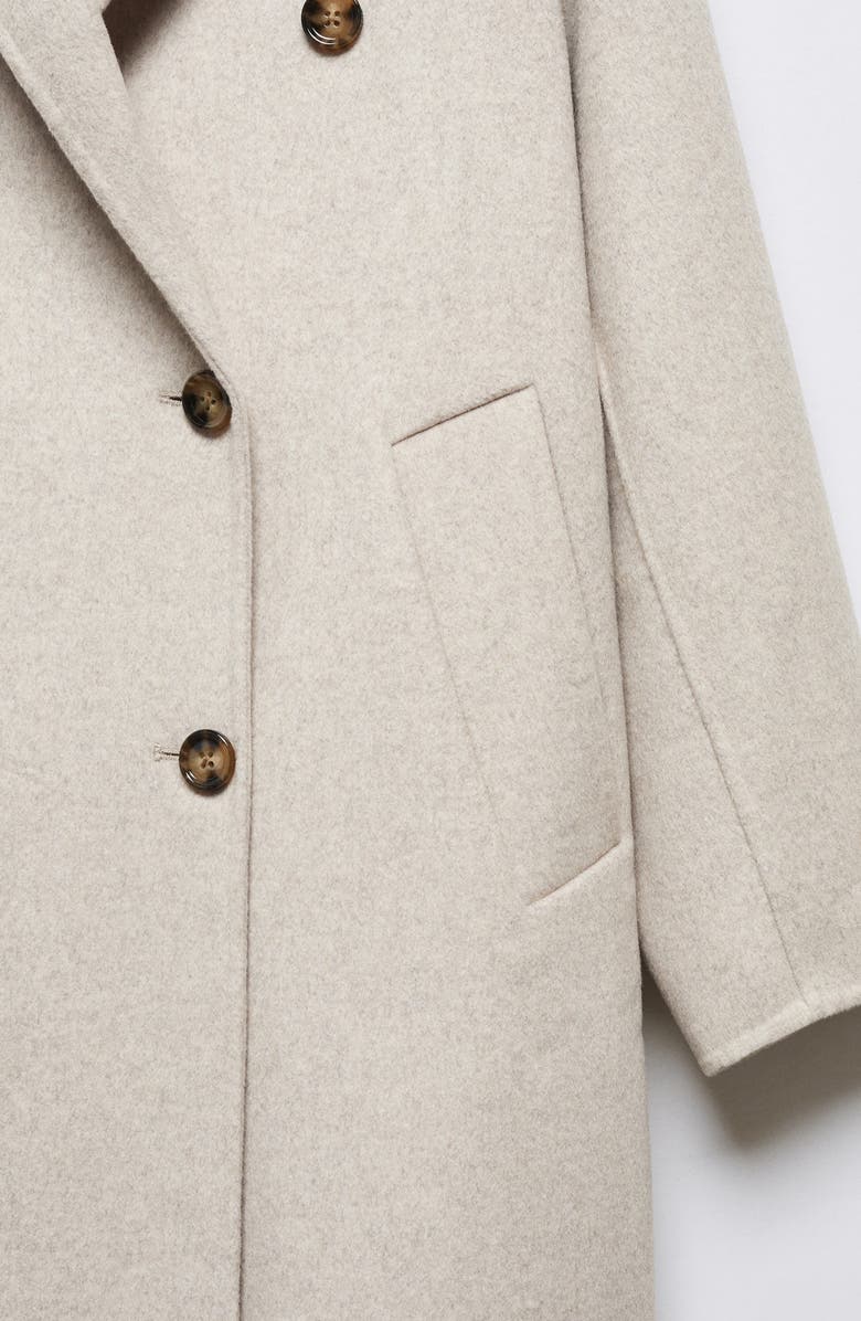 MANGO Double Breasted Wool Blend Coat, Alternate, color, Lt Pastel Grey