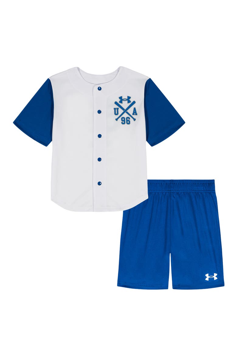 Kids' Snap-Up Baseball Jersey & Shorts Set, Main, color, WHITE