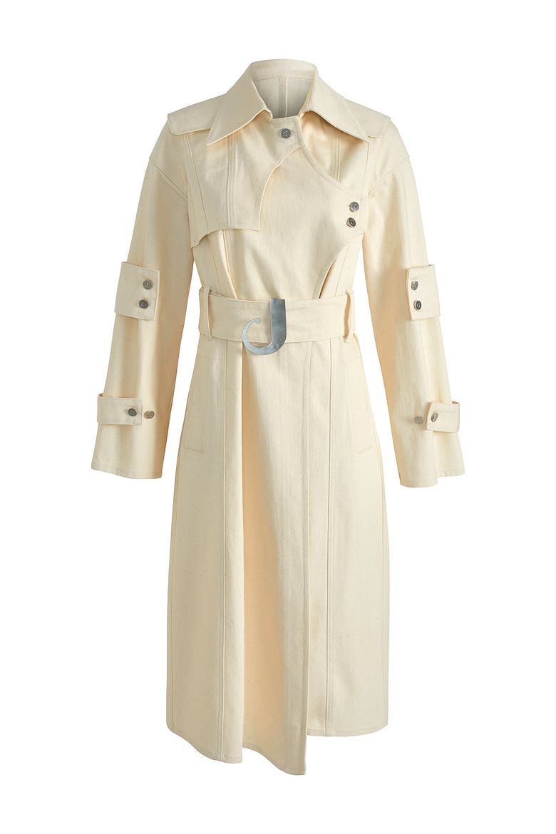 Chaby Trench Coat, Main, color, Ecru