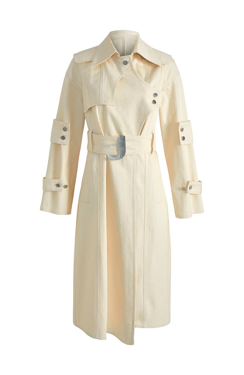 Jendue Chaby Trench Coat, Main, color, Ecru