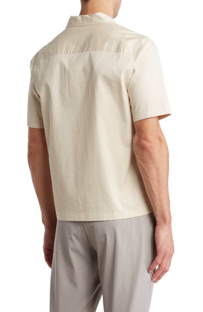 Theory Beau Solid Stretch Cotton Blend Short Sleeve Button-Up Shirt, Alternate, color,