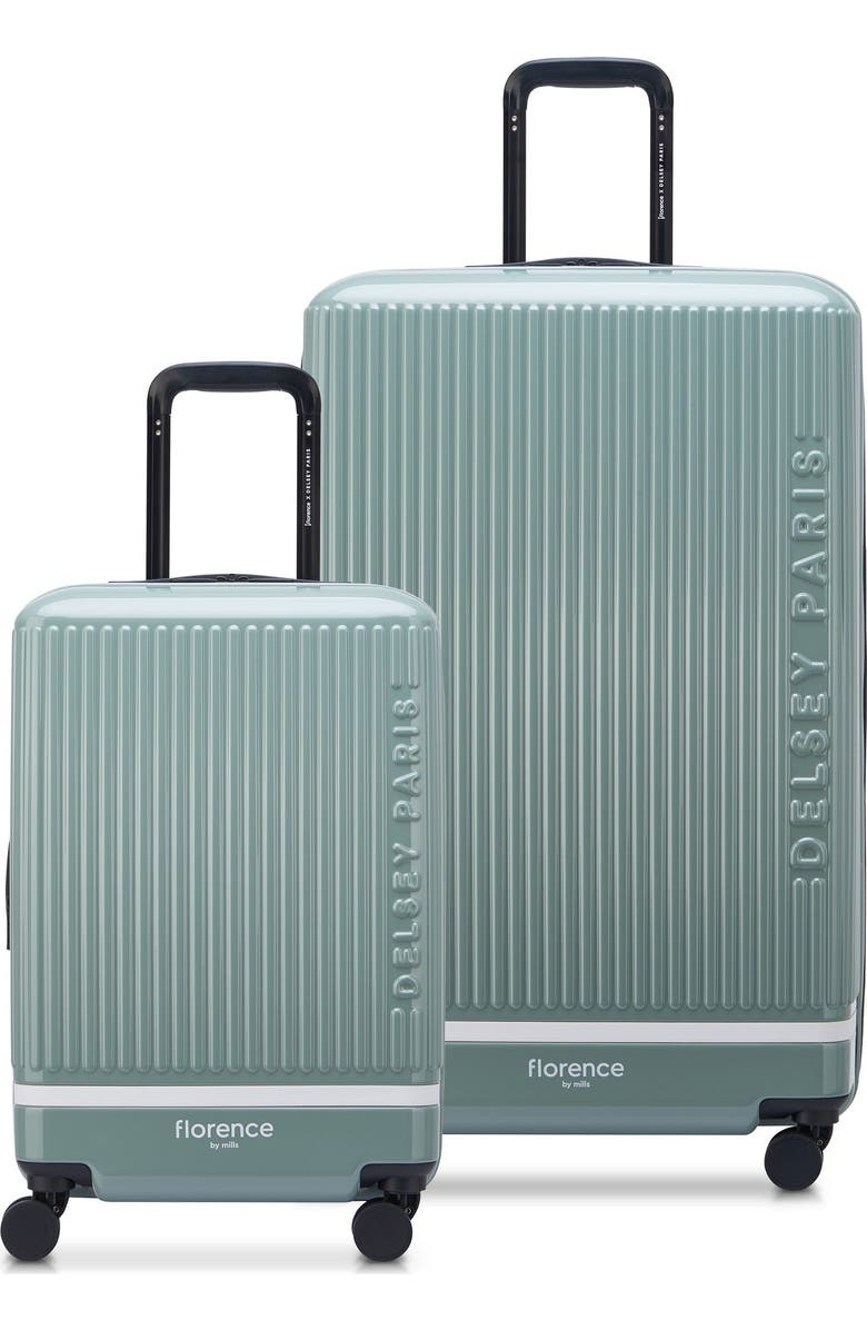Florence by Mills 2 Piece Set - Spin Me Away Expandable 20" Carry-On Spinner & 29" Large Spinner Set, Main, color, Sage Green
