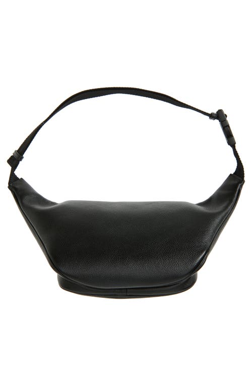 Balenciaga Explorer Tape Logo Leather Belt Bag In 1004 Washed Black