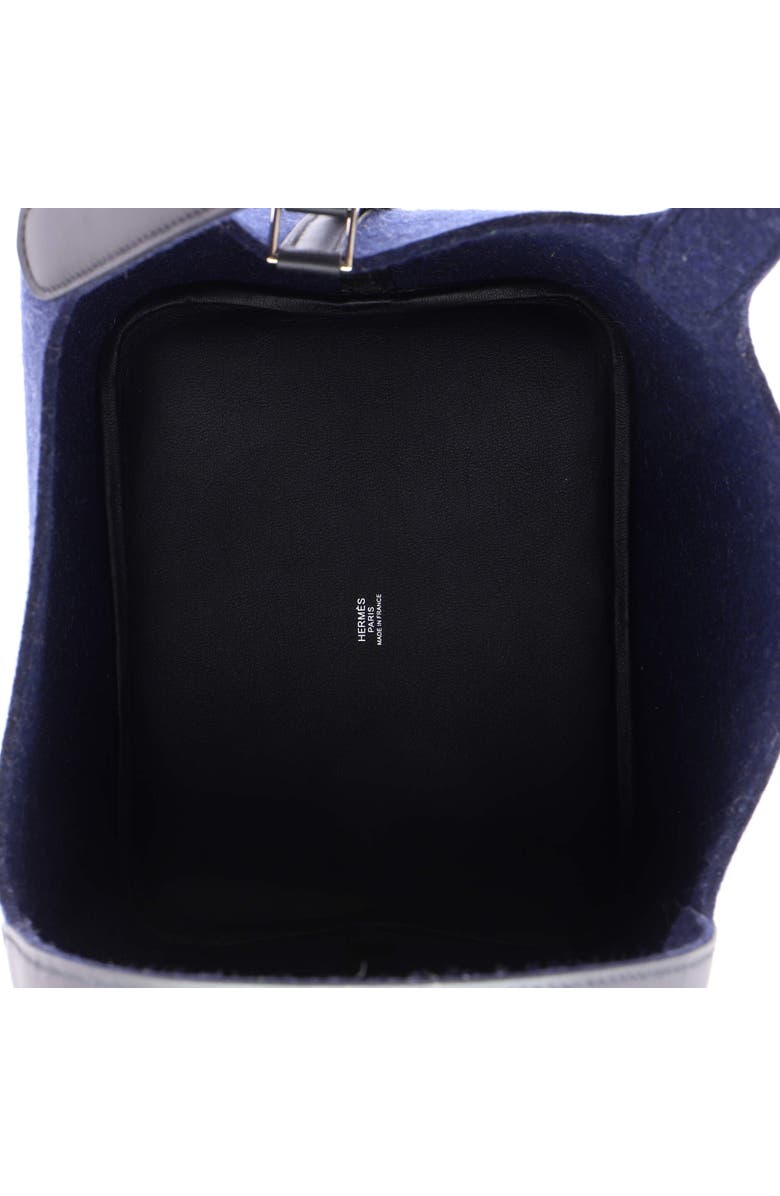 Pre-Owned Hermes Picotin Lock Bag Felt with Leather MM, Alternate, color, Bleu Nuit