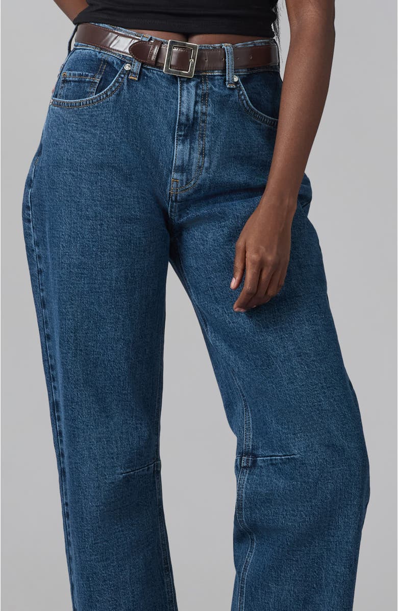 Lola Denim Dylan High Rise Barrel Jeans, Alternate, color, Classic Stone Blue