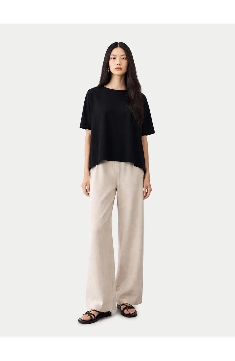 GOBI Mongolian Cashmere Box-Cut Cotton Silk Cashmere Blend T-Shirt, Alternate, color, Black