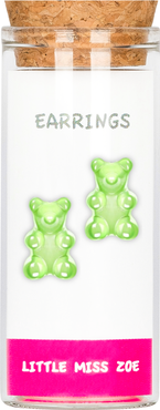 Little Miss Zoe Kids' Sterling Silver Gummy Bear Stud Earrings in Gift Bottle