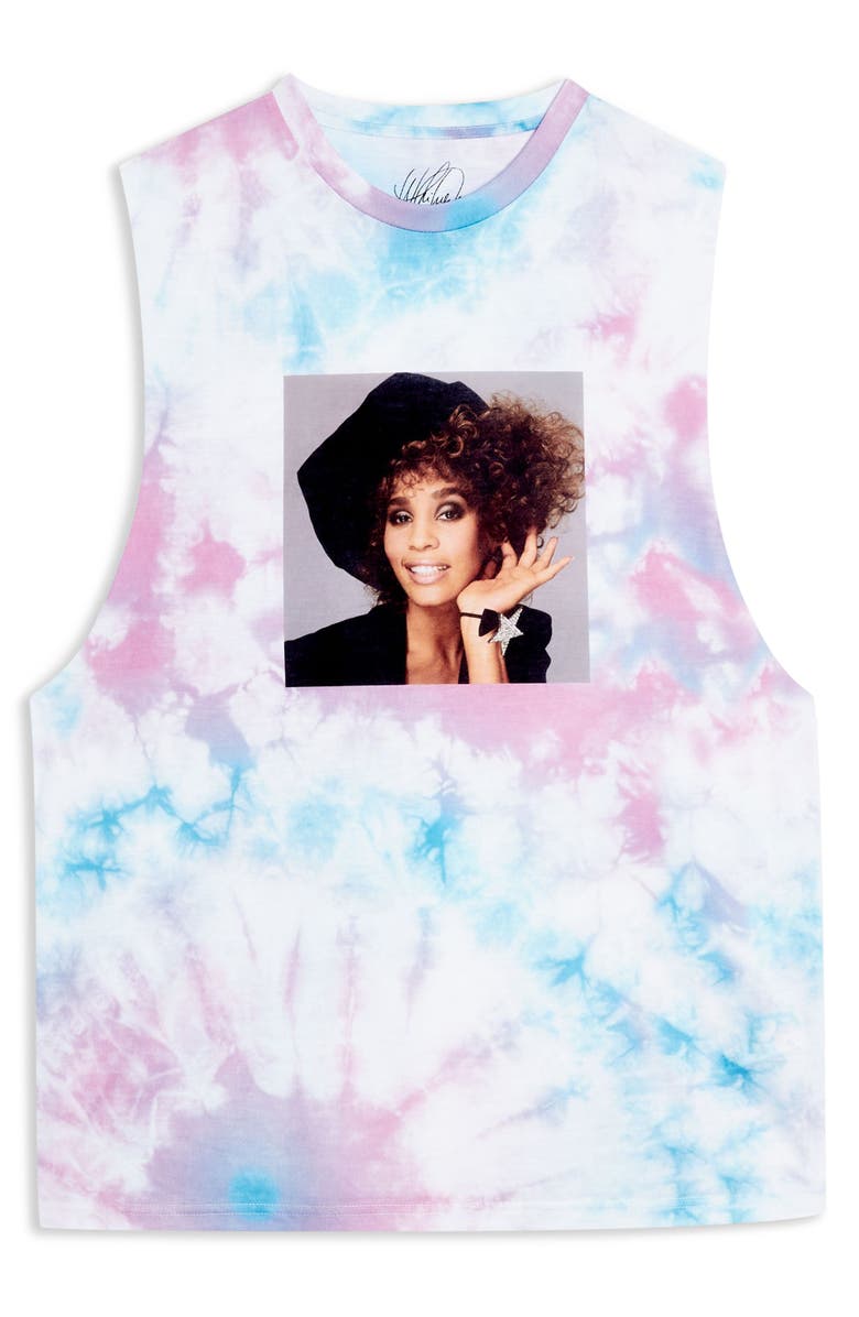 Topman Whitney Houston Tie Dye Sleeveless T-Shirt, Alternate, color, 