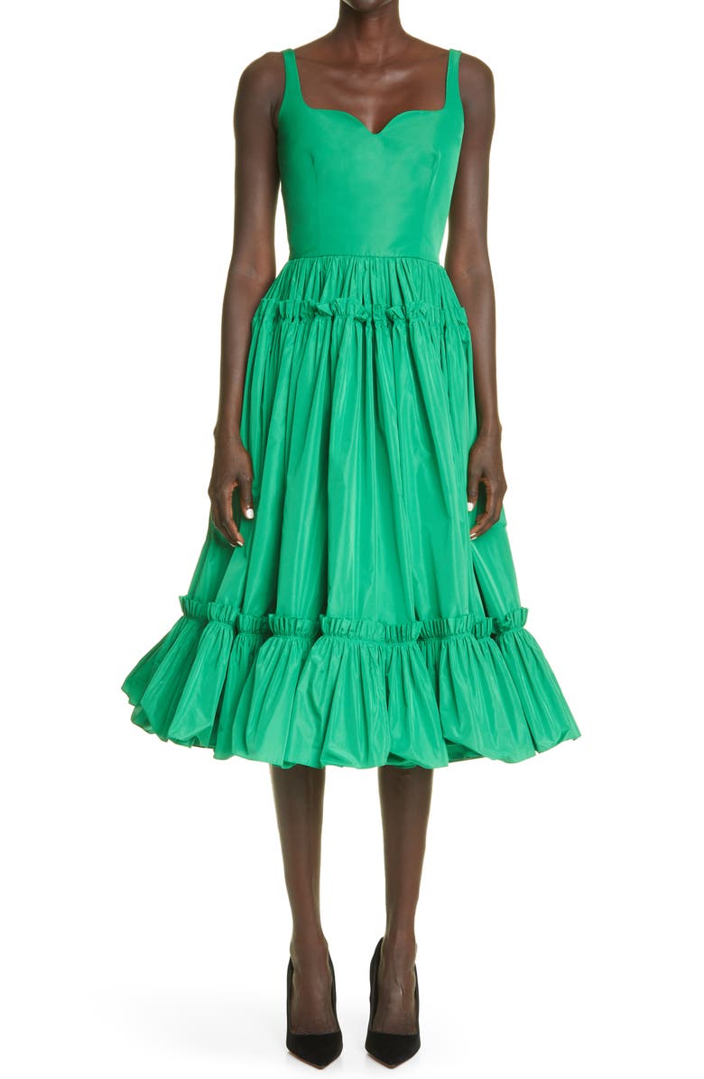 McQueen Alexander McQueen Taffeta Fit & Flare Dress, Main, color, 