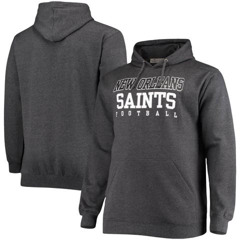 Men's Fanatics Branded Heathered Charcoal New Orleans Saints Big & Tall Practice Pullover Hoodie
