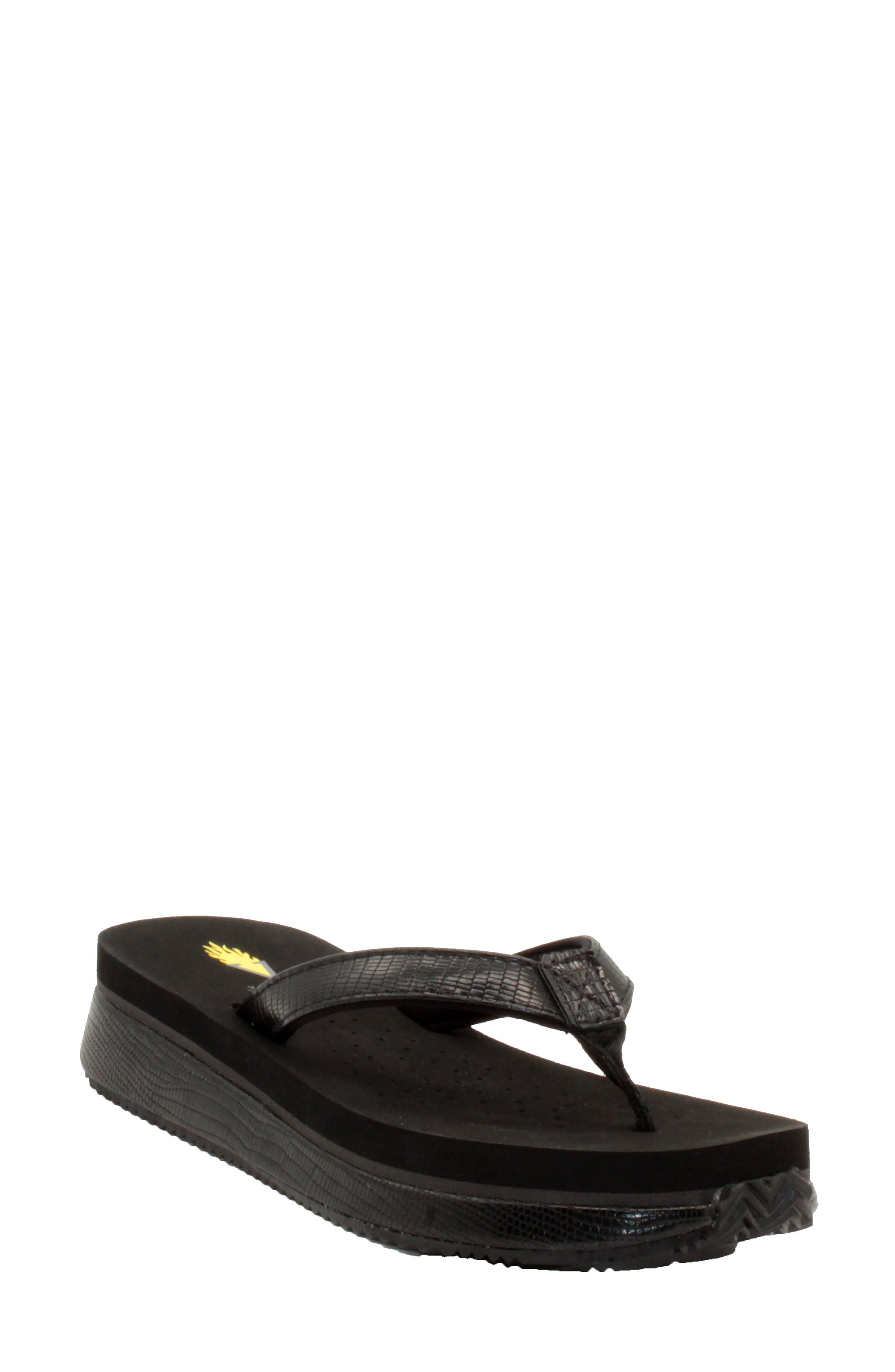 Untamed Flip Flop, Main, color, BLACK FAUX LEATHER
