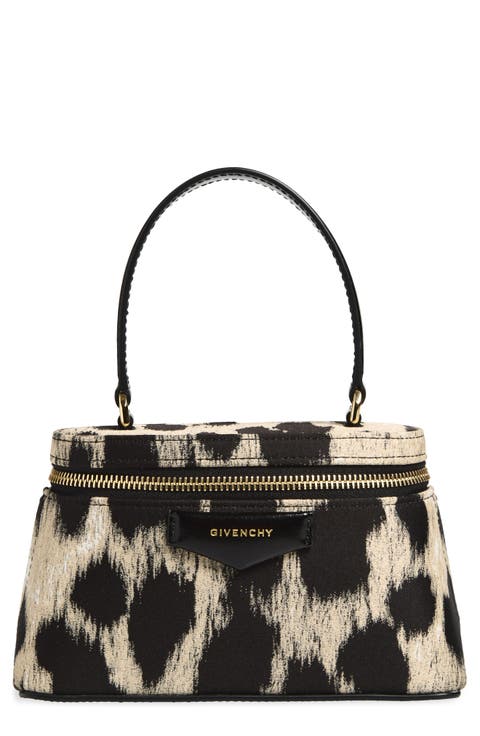 Mini Antigona Leopard Jacquard Vanity Case Handbag