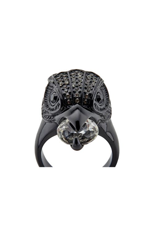 Kurt Geiger London Pavé Eagle's Head Crystal Cocktail Ring