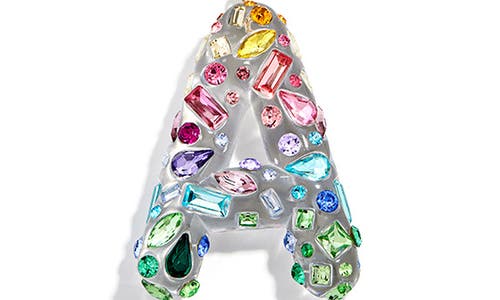 Baublebar Crystal Initial Key Ring Bag Charm In Gold