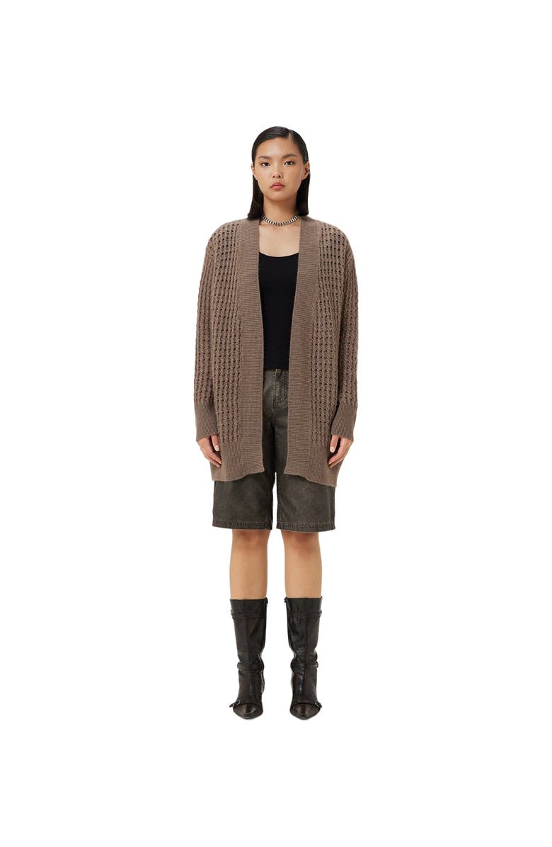 GOBI Mongolian Cashmere Open-Front Cashmere Cardigan, Alternate, color, Taupe