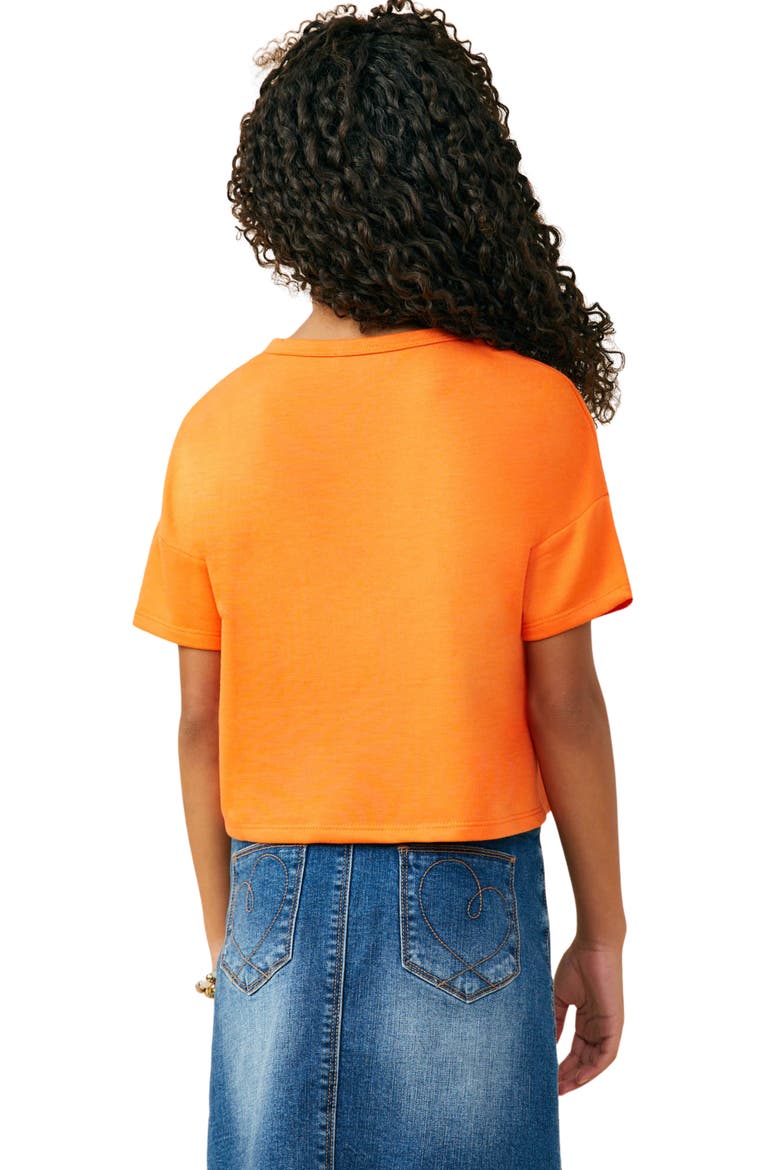 Kids' Gameday Football Sequin Graphic Tee, Alternate, color, ORANGE