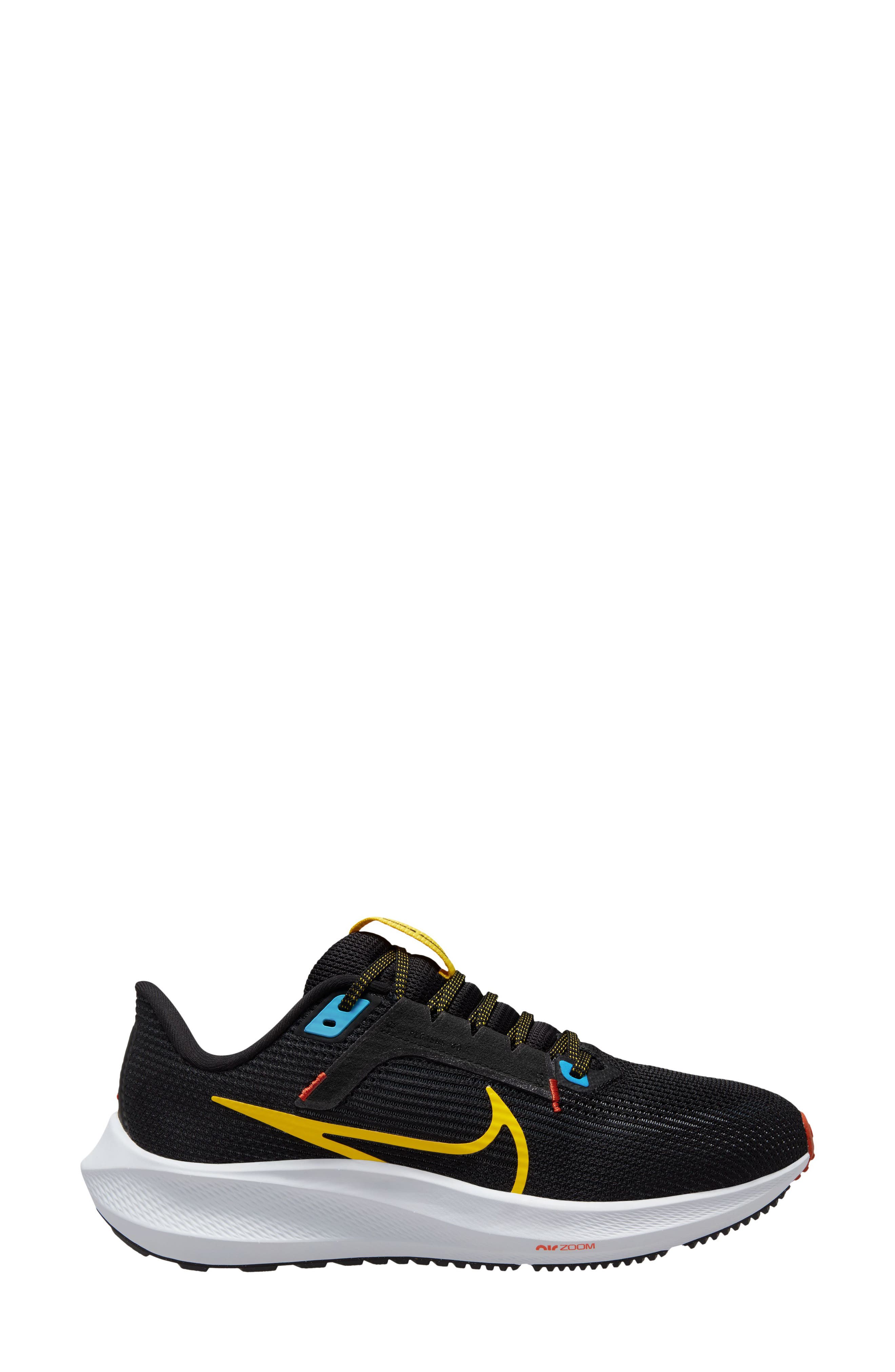 Air Zoom Pegasus 40 Running Shoe, Main, color, BLACK/ YELLOW/ SMOKE GREY