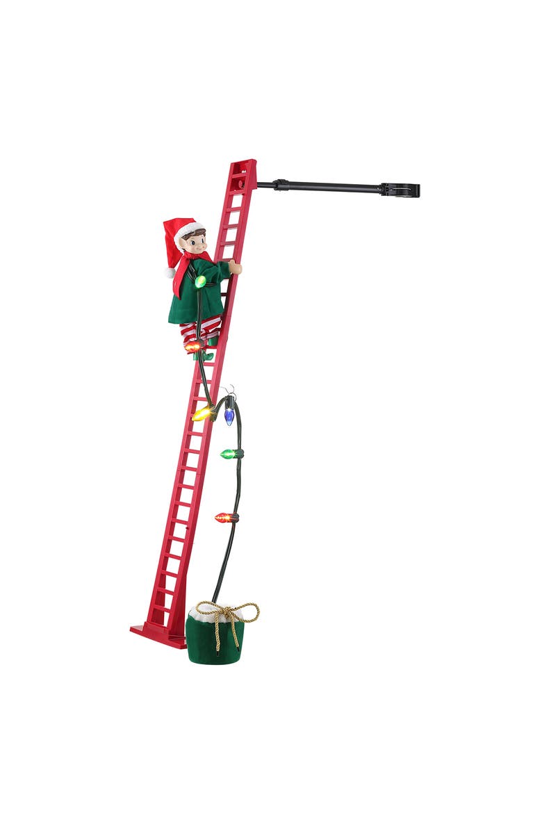 43 in. Animated Ladder Climbing Elf, Alternate, color, Multicolor