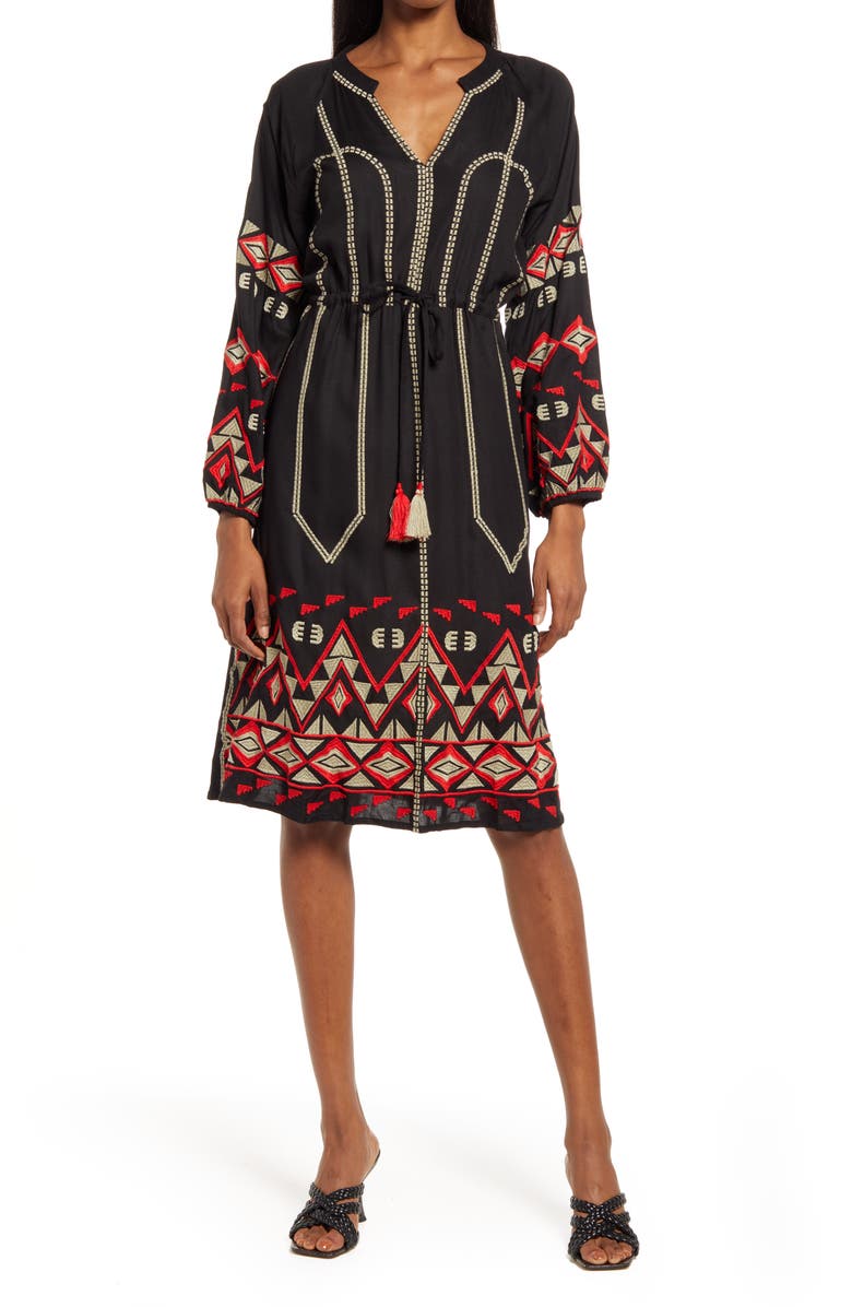 AREA STARS Bryant Embroidered Long Sleeve Dress, Main, color,