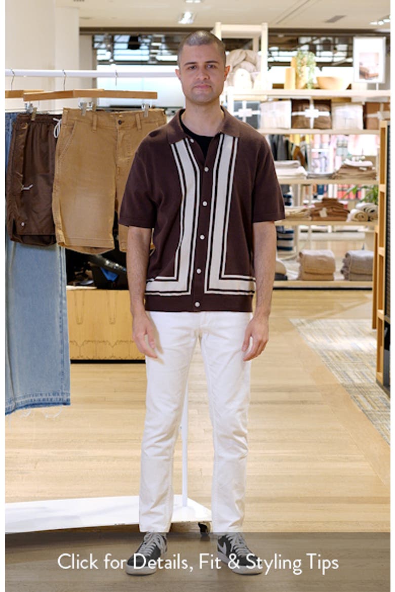 Border Stripe Short Sleeve Cotton Sweater Shirt video