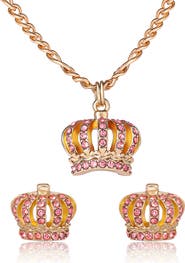 Juicy Couture Crown Pendant Necklace & Stud Earrings Set