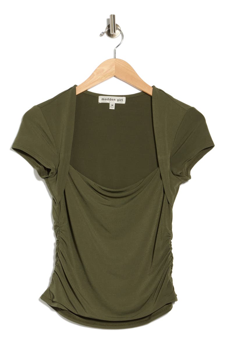 Layered Ruched Top, Alternate, color, OLIVE