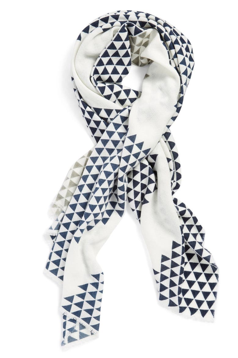 Triangle Print Scarf, Main, color, GREY MULTI