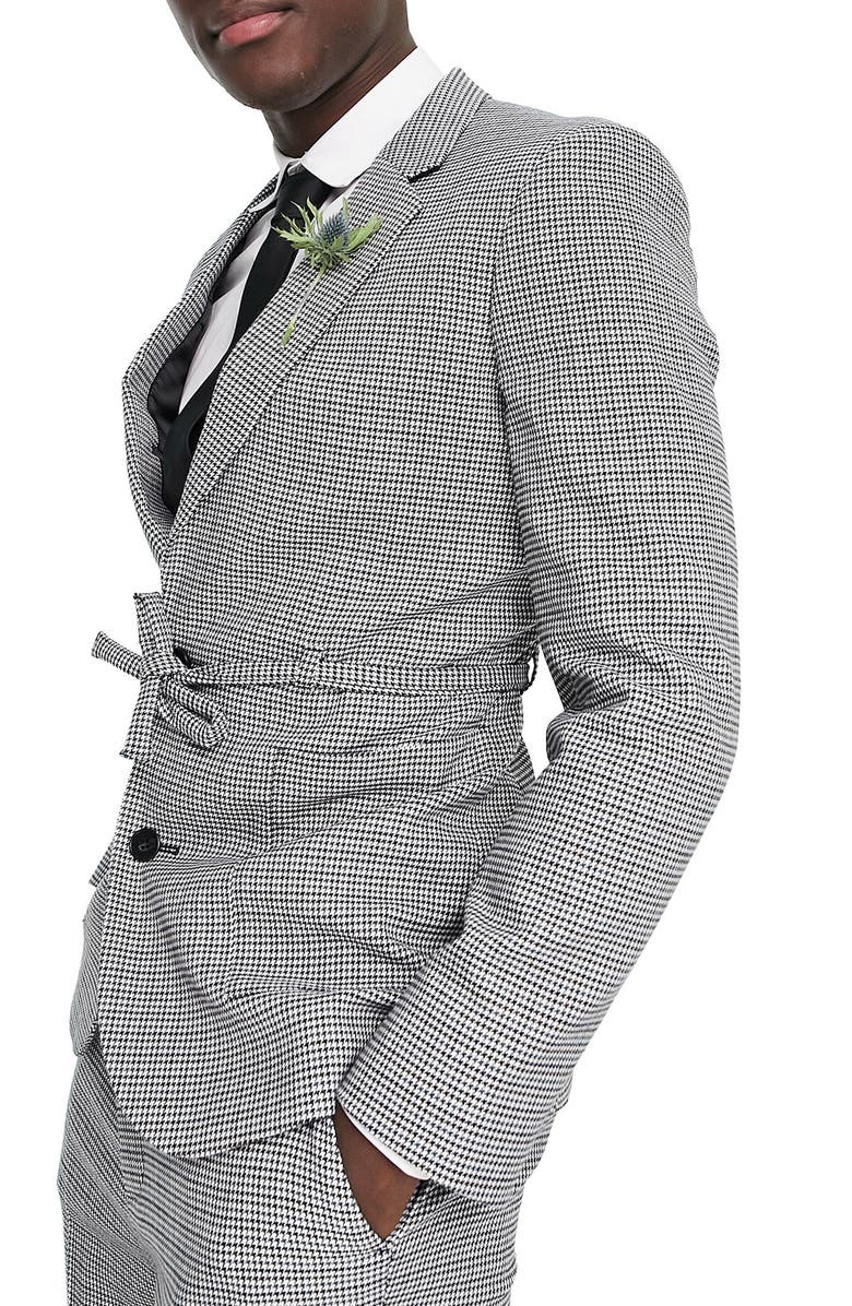 ASOS DESIGN Micro Check Skinny Suit Jacket, Alternate, color, 